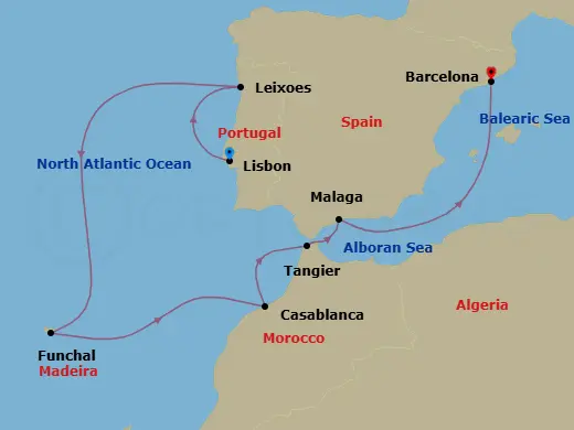 Itinerary schematic diagram