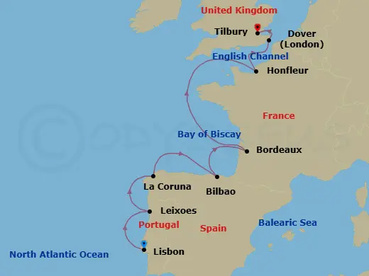 Itinerary schematic diagram