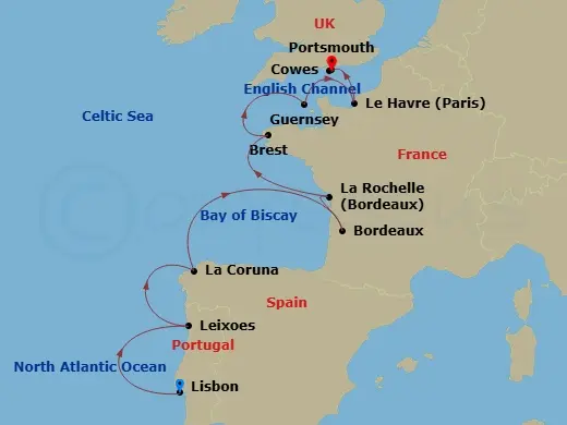 Itinerary schematic diagram