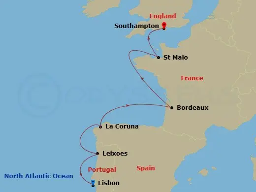 Itinerary schematic diagram