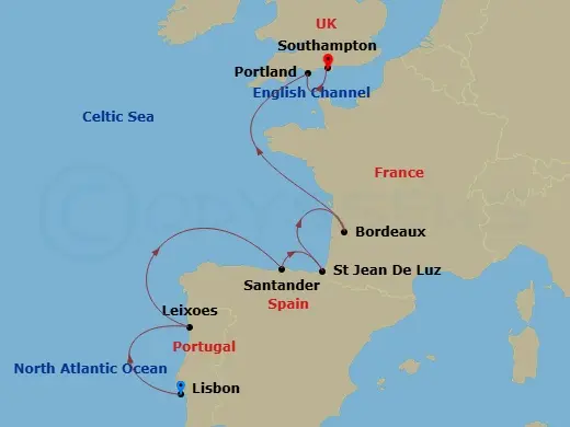Itinerary schematic diagram