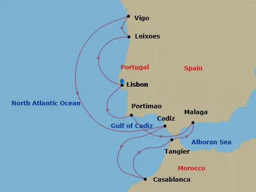 Itinerary schematic diagram