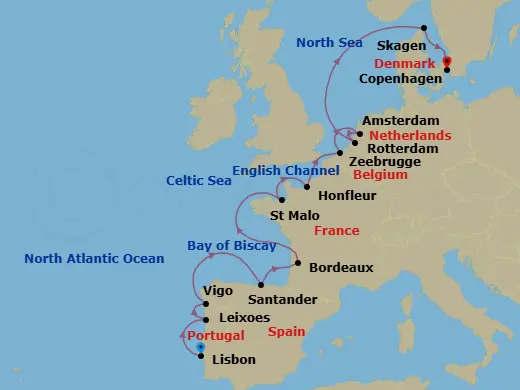 Itinerary schematic diagram