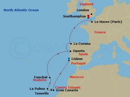 Itinerary schematic diagram