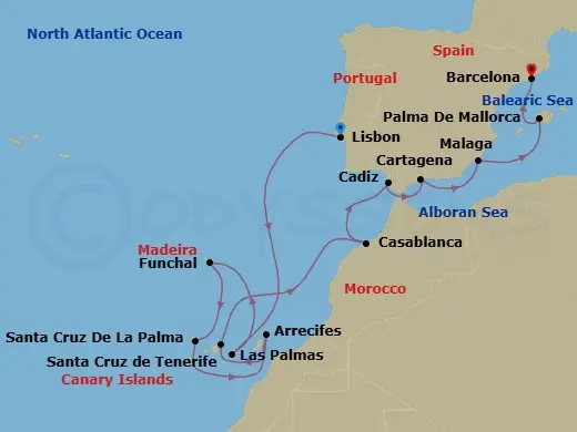 Itinerary schematic diagram