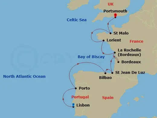 Itinerary schematic diagram