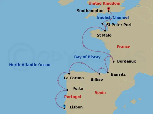 Itinerary schematic diagram