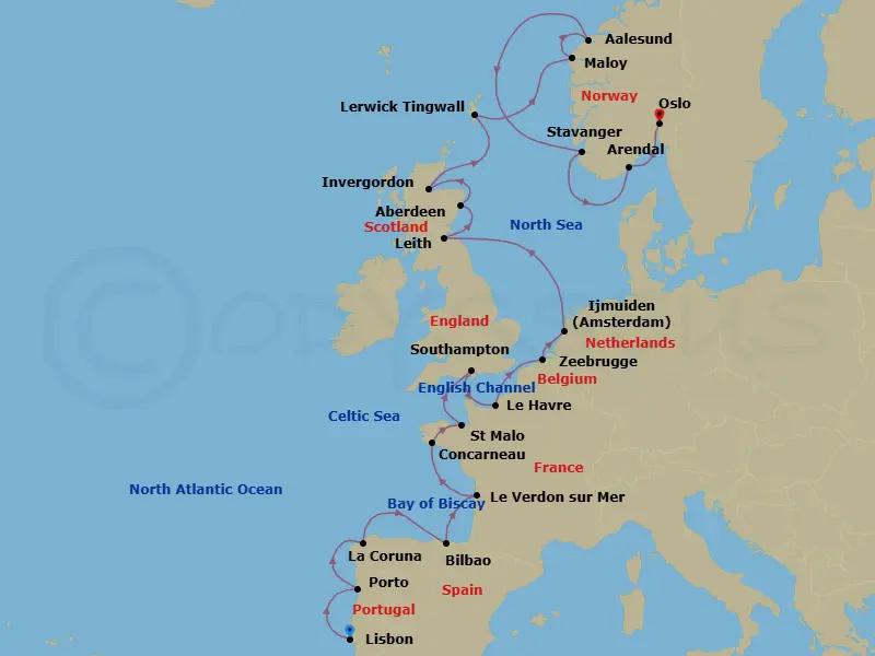 Itinerary schematic diagram