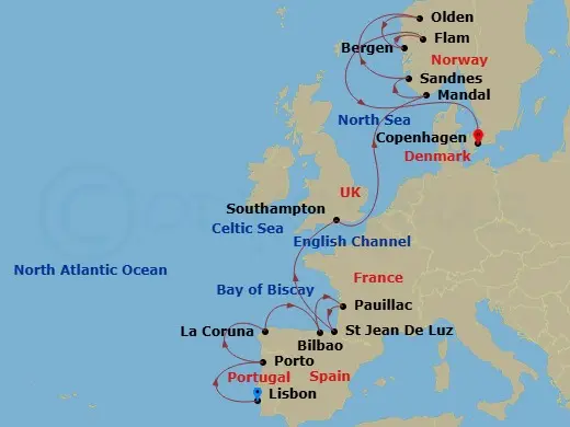 Itinerary schematic diagram