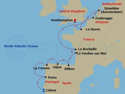 Itinerary schematic diagram