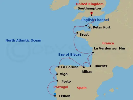 Itinerary schematic diagram