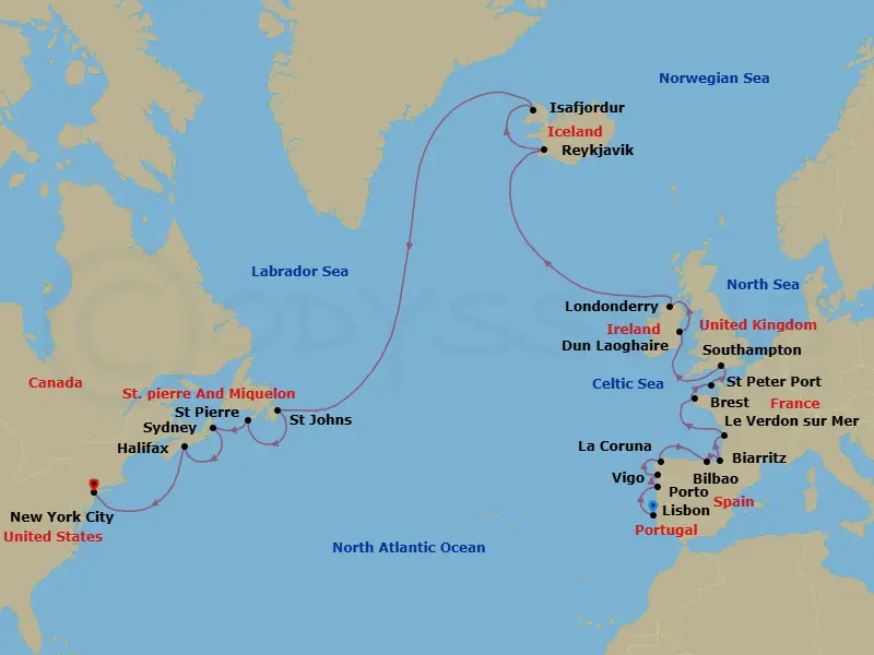 Itinerary schematic diagram