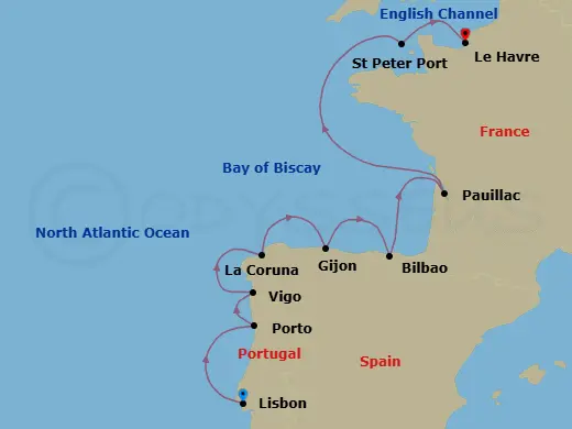 Itinerary schematic diagram