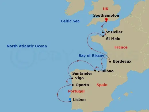 Itinerary schematic diagram