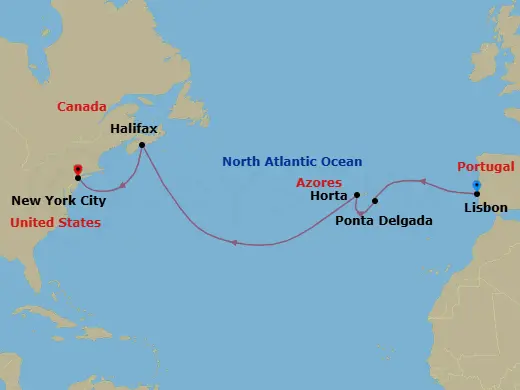 Itinerary schematic diagram