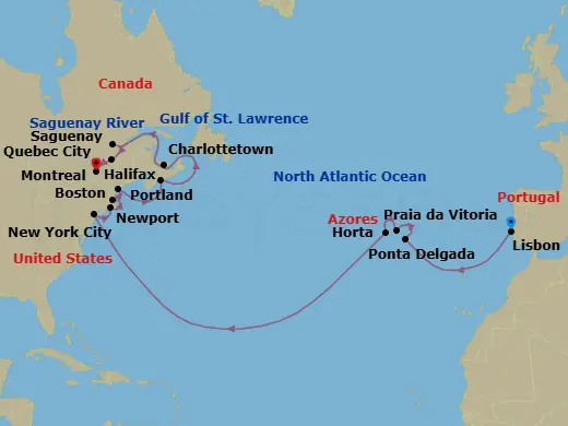 Itinerary schematic diagram