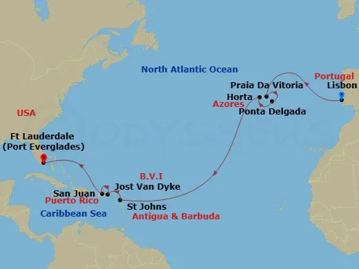 Itinerary schematic diagram