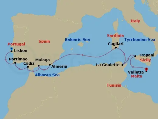 Itinerary schematic diagram