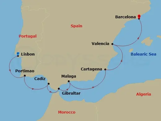 Itinerary schematic diagram