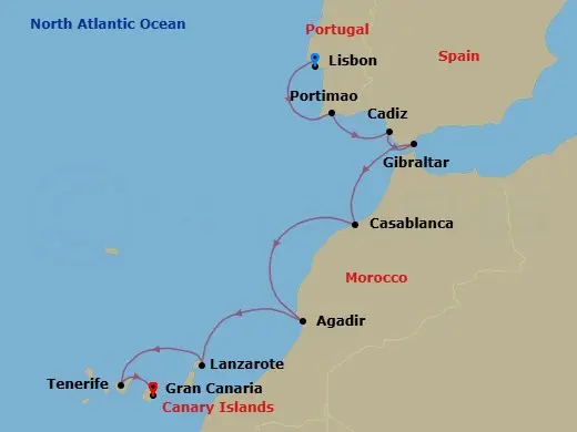 Itinerary schematic diagram
