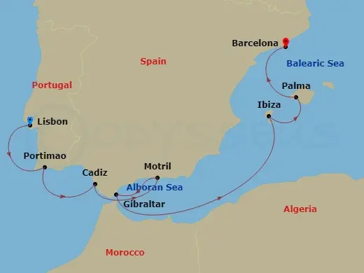 Itinerary schematic diagram