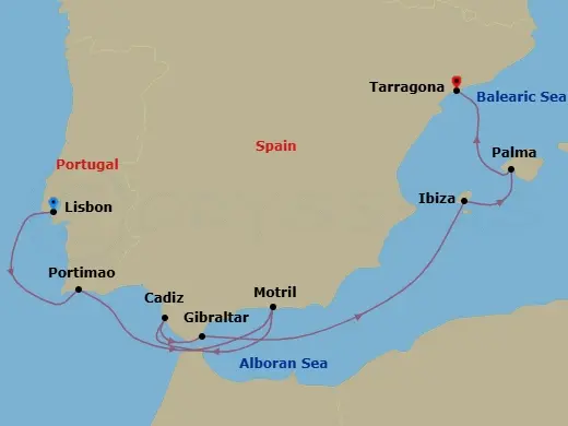 Itinerary schematic diagram