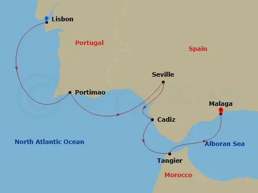Itinerary schematic diagram