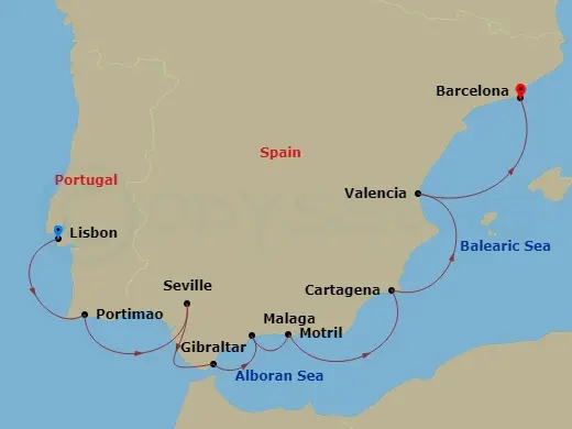 Itinerary schematic diagram