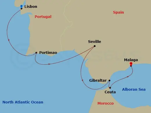 Itinerary schematic diagram