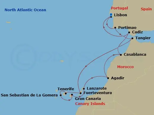 Itinerary schematic diagram