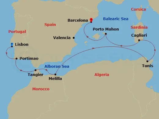 Itinerary schematic diagram
