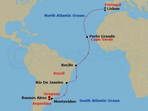 Itinerary schematic diagram