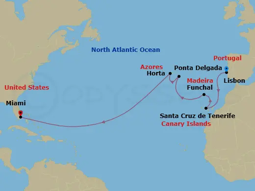 Itinerary schematic diagram