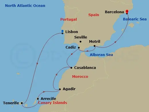 Itinerary schematic diagram