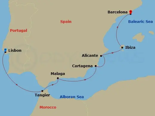 Itinerary schematic diagram