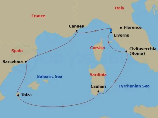 Itinerary schematic diagram