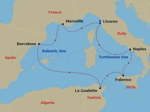 Itinerary schematic diagram