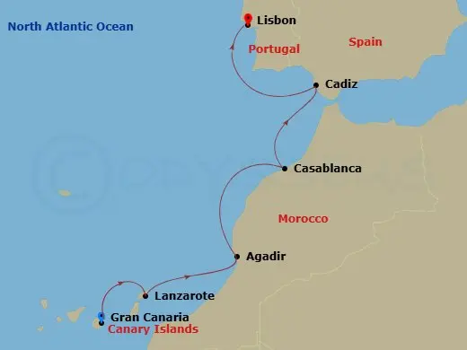 Itinerary schematic diagram