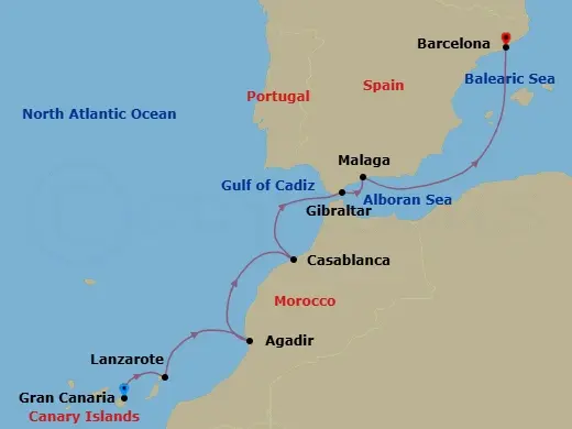 Itinerary schematic diagram
