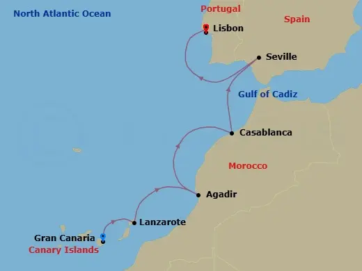 Itinerary schematic diagram