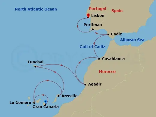 Itinerary schematic diagram