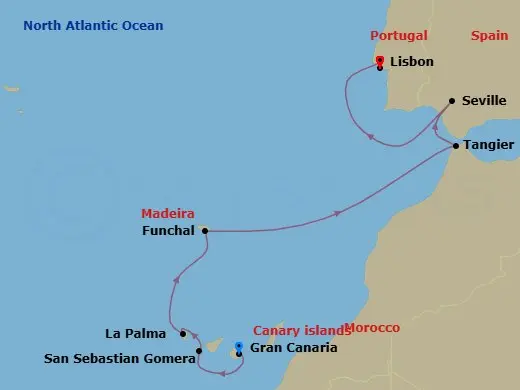 Itinerary schematic diagram