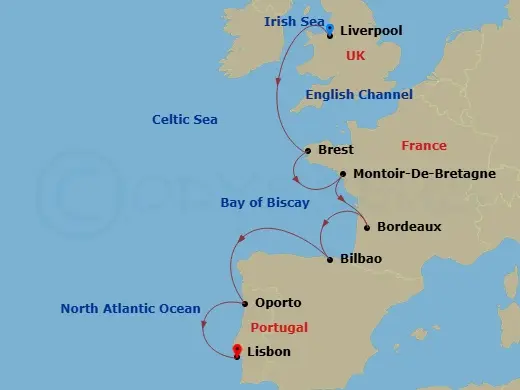 Itinerary schematic diagram