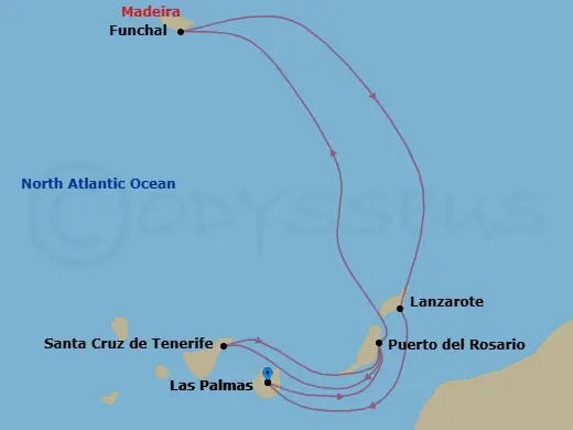 Itinerary schematic diagram