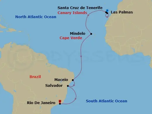 Itinerary schematic diagram