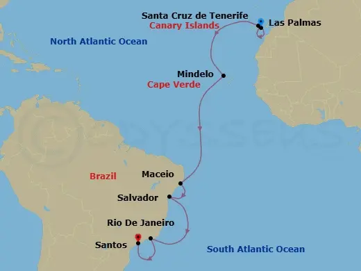 Itinerary schematic diagram