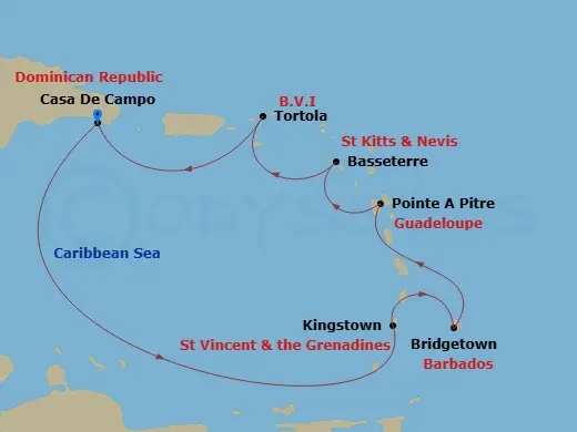 Itinerary schematic diagram
