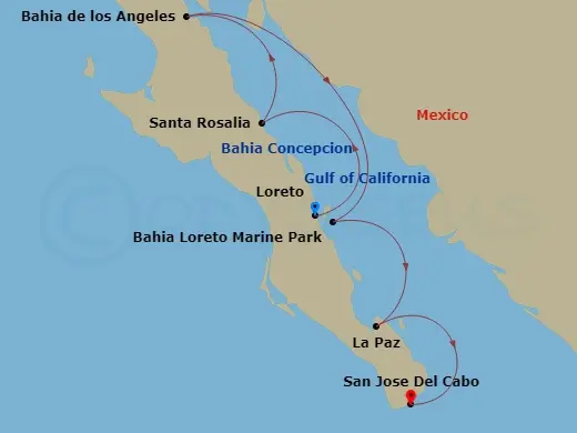 Itinerary schematic diagram