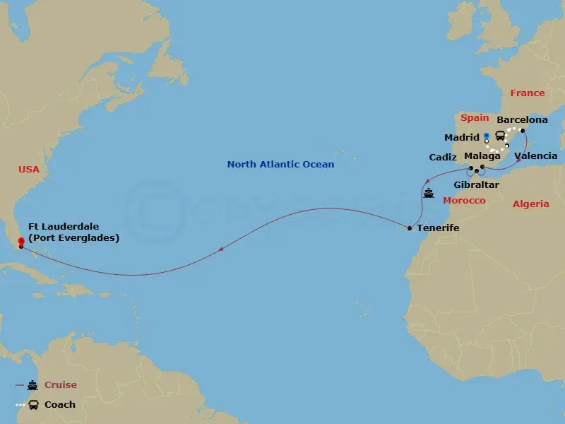 Itinerary schematic diagram