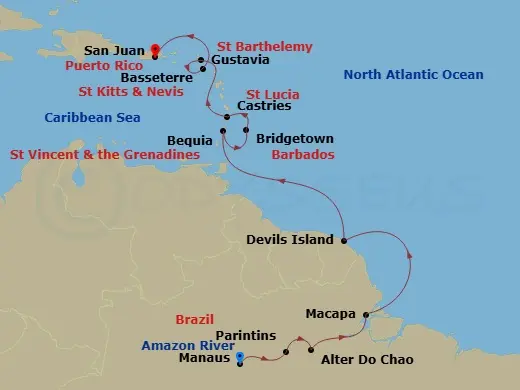 Itinerary schematic diagram